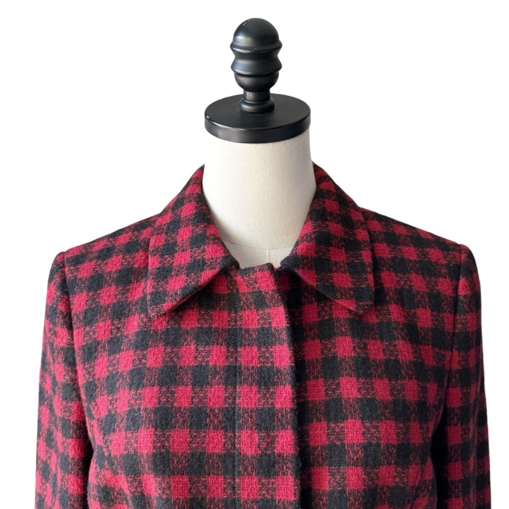 Brooks Brothers Red Fleece Wool Check Cropped Jacket | 6 - Picture 3 of 13